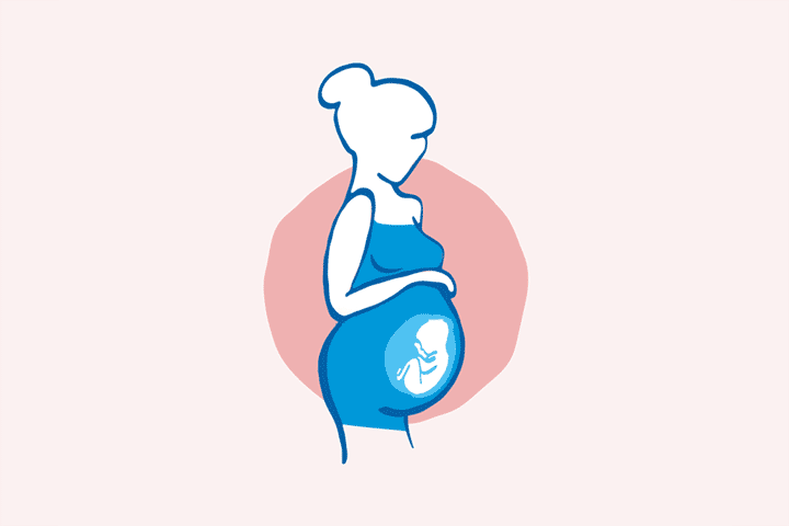 Glitter järn på bild gravid kvinna med babybul